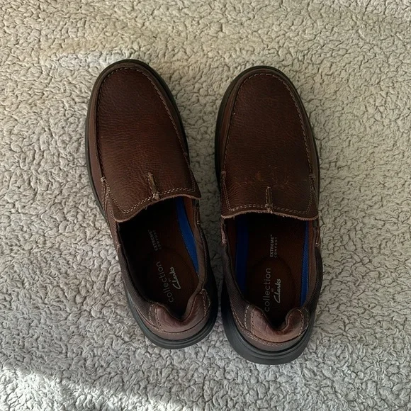 Clarks Collection Men's 9.5 Bradley Free Slip On Comfort Loafers Brown Leather - Picture 3 of 14
